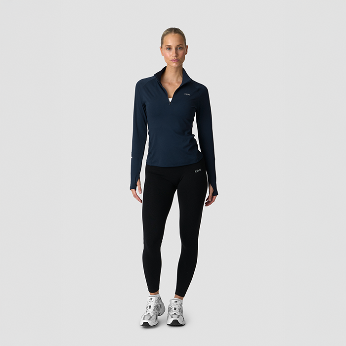 Everyday Langermet Stripet 1/4 Zip Bl&aring;