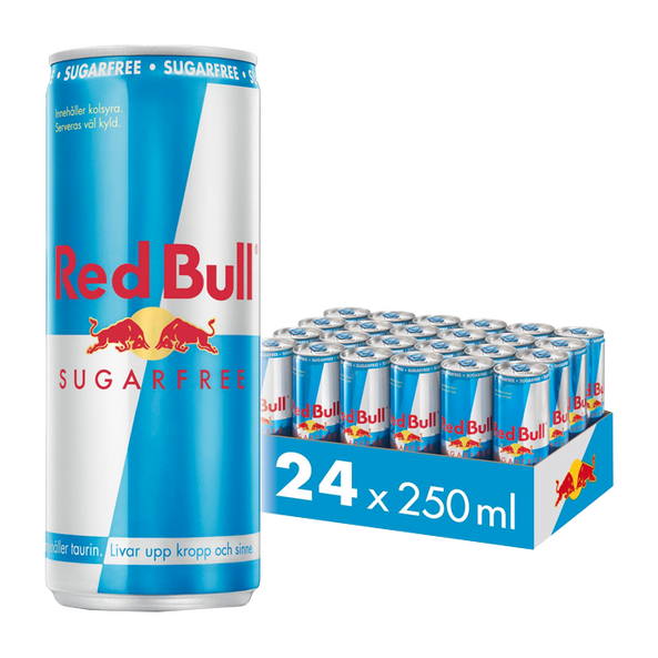 24 stk Red Bull Energidrikk Flaske Sukkerfri 250 ml