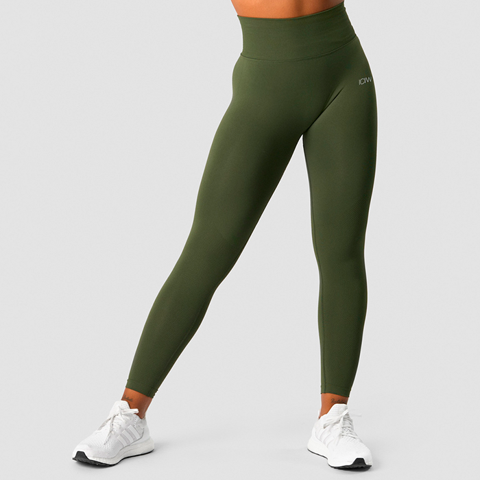 Define Seamless Scrunch Tights, Autumn Green