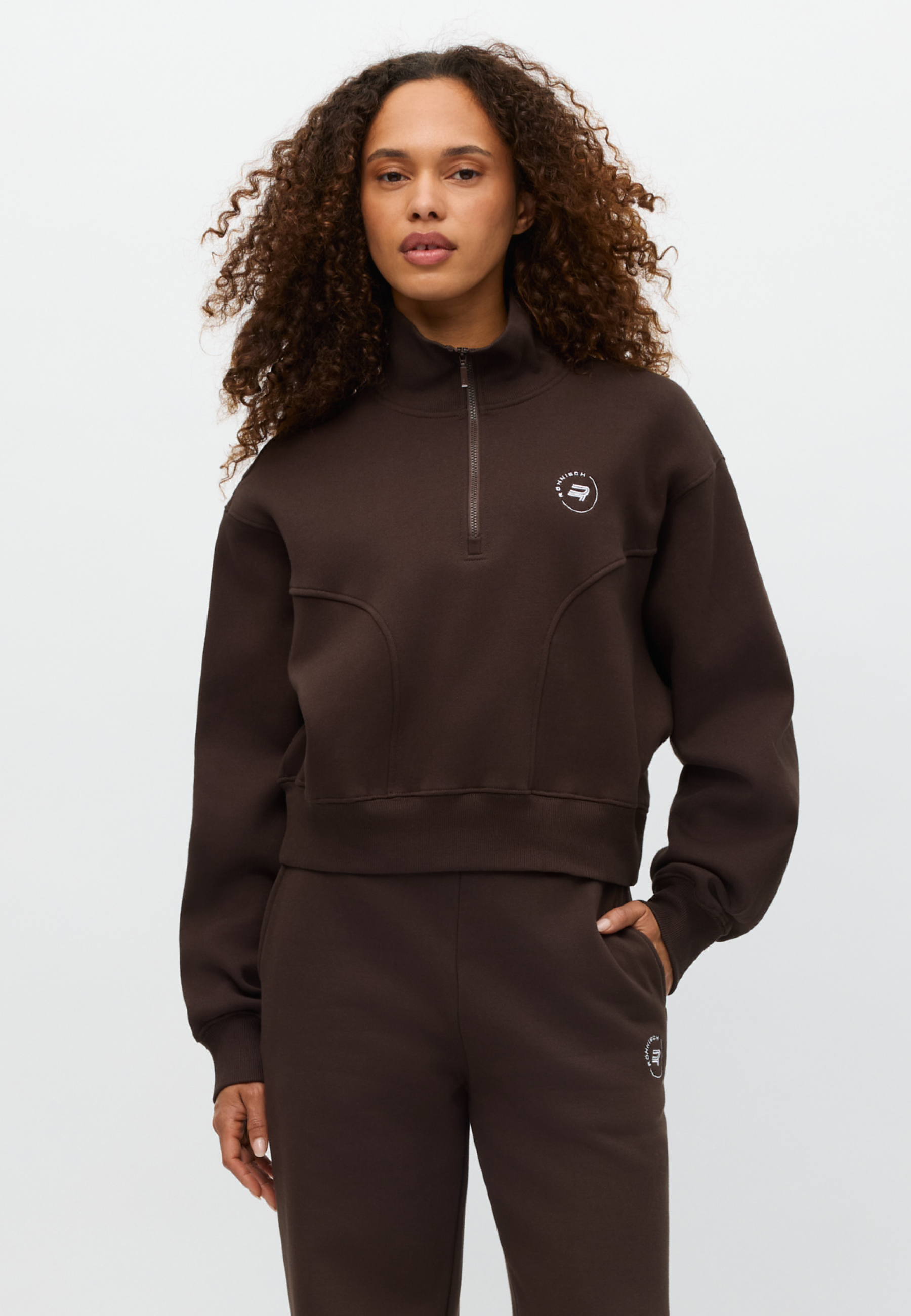 Base Sweat Half Zip Brun