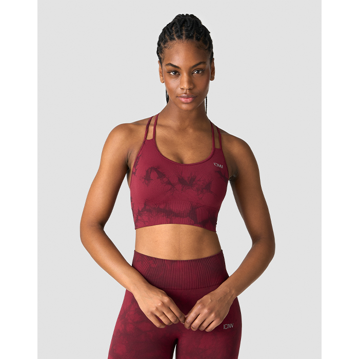 Define Seamless Tie Dye Sports Bra, Red