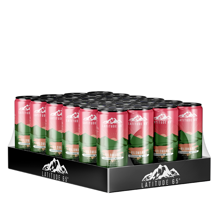 24 x Latitude 65, 330 ml, Vildmark Kort datum Vildmark - Jordgubb/Melon