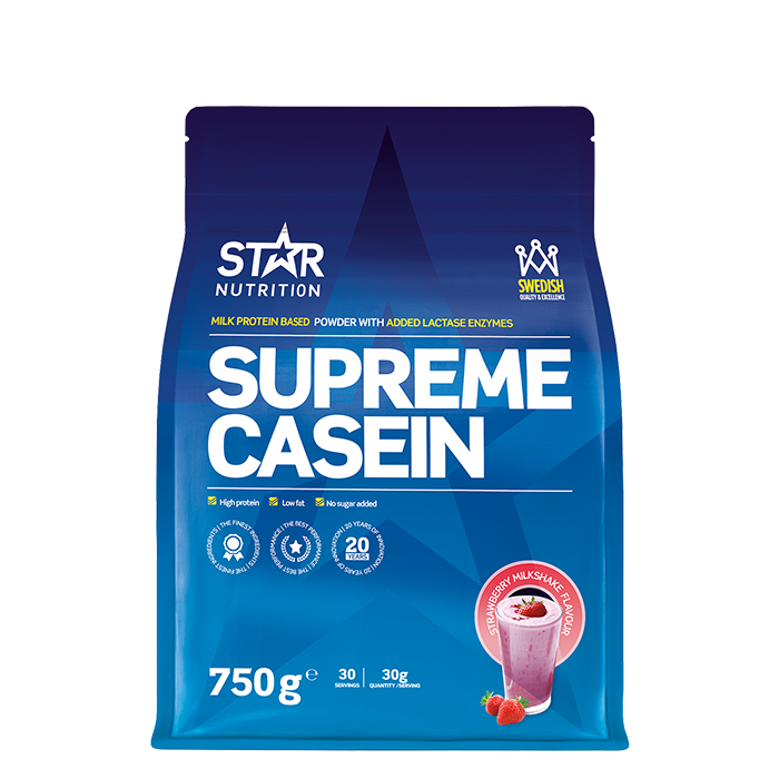 Star Nutrition Supreme Casein 750 g, proteinpulver Strawberrymilkshake