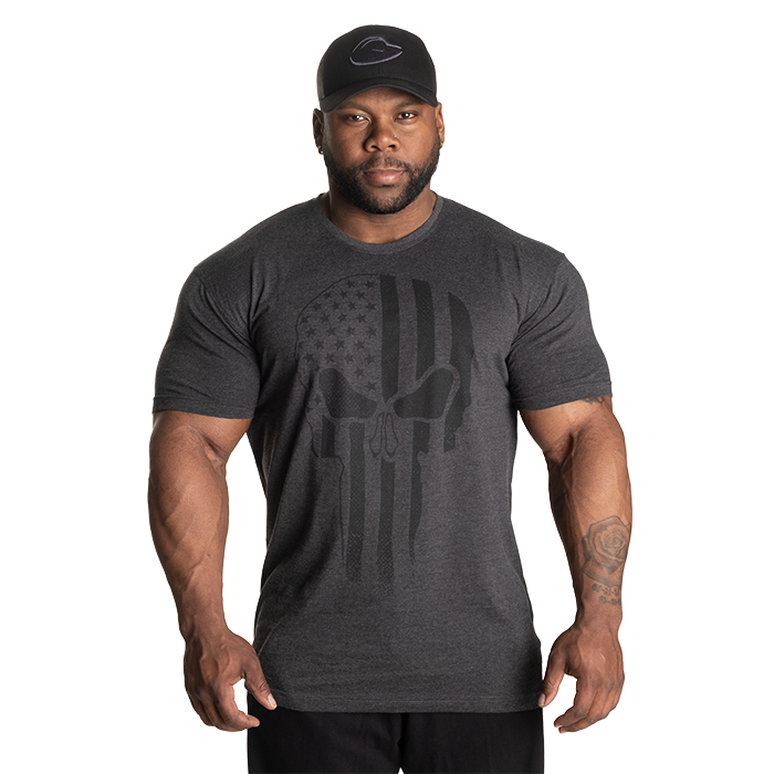 Skull Standard Tee, Dark Grey Melange