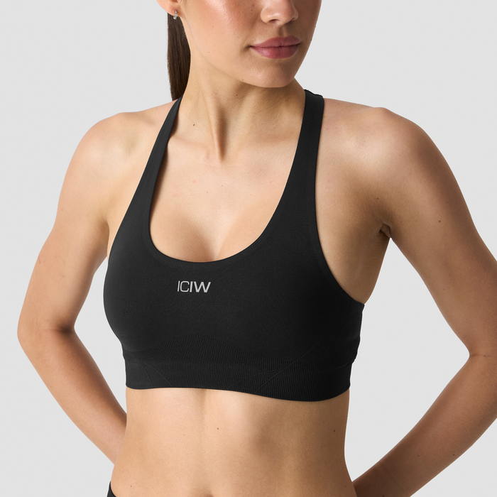 Shape Mid Support Sports Bra, Black