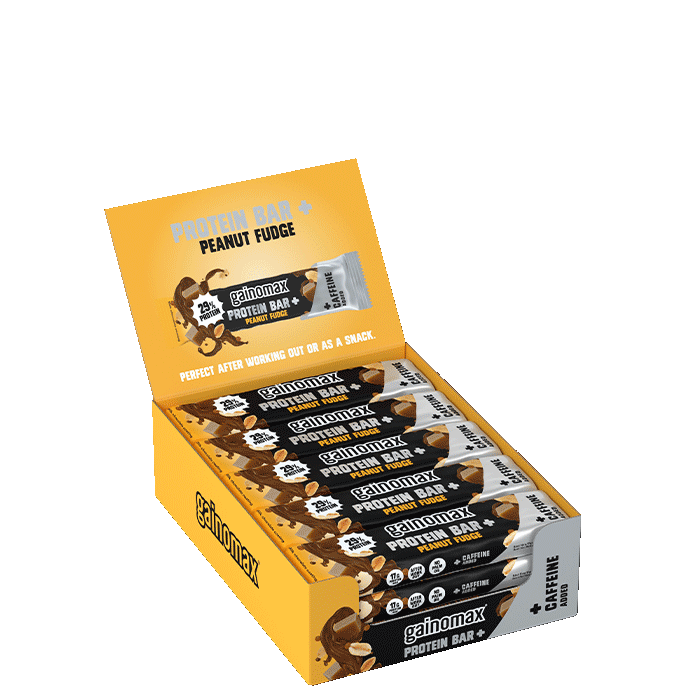 15 x Gainomax Protein Bar, 60 g, Peanut Fudge Caffeine