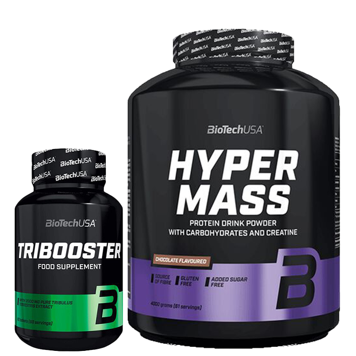 Hyper Mass, 4000 g + Tribooster Testo 2000 mg 60 tabs