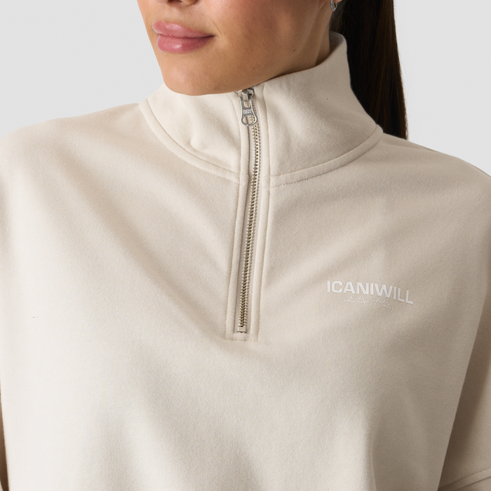 Everyday Terry Sweatshirt 1/4 Zip Lys Beige