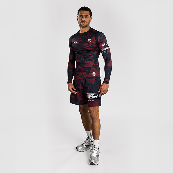 UFC Zenith by Venum Fight Week Rashguard Lang erme Bl&aring; R&oslash;d Gr&aring;