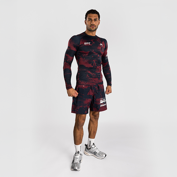 UFC Zenith by Venum Fight Week Rashguard Lang erme Bl&aring; R&oslash;d Gr&aring;