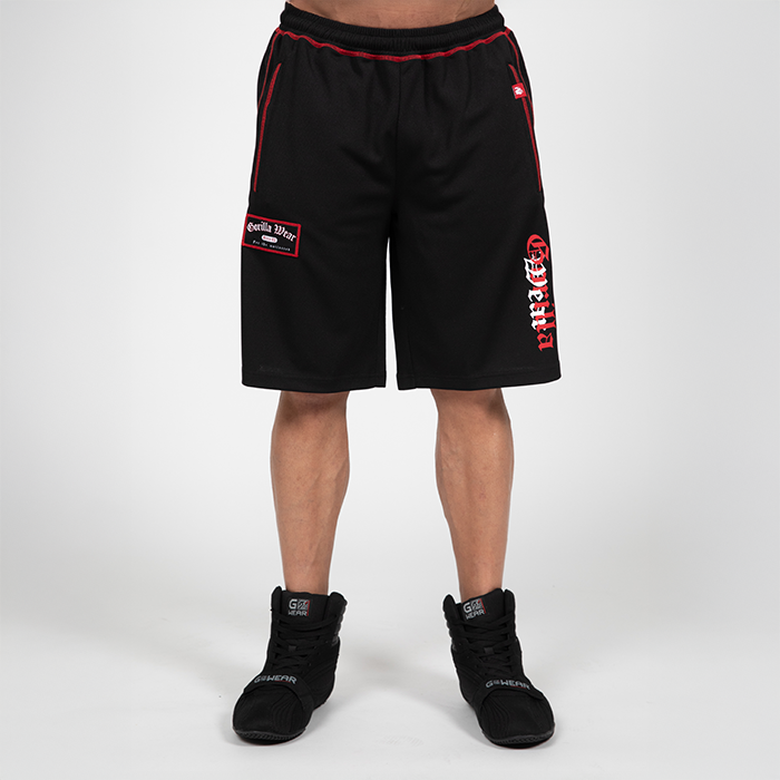 Marlow Mesh Shorts Svart R&oslash;d