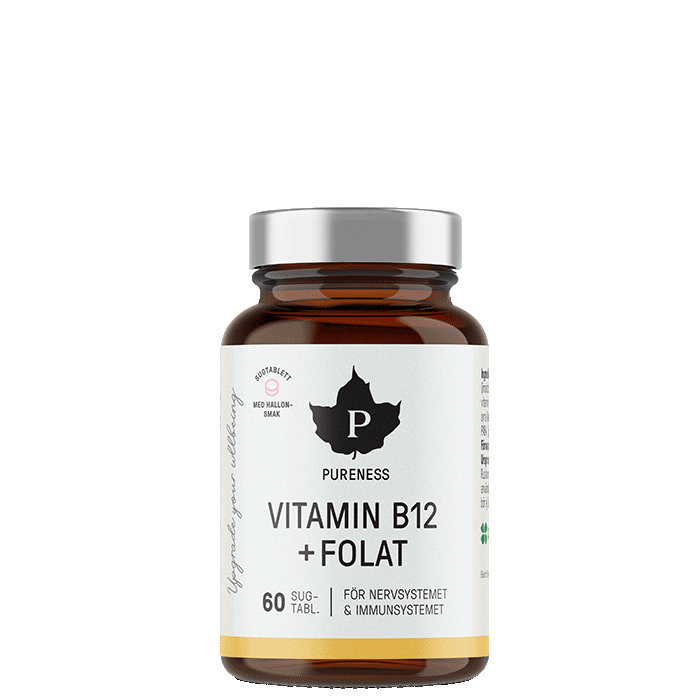Vitamin B12 Plus Folat Bringebær 60 sugetabletter