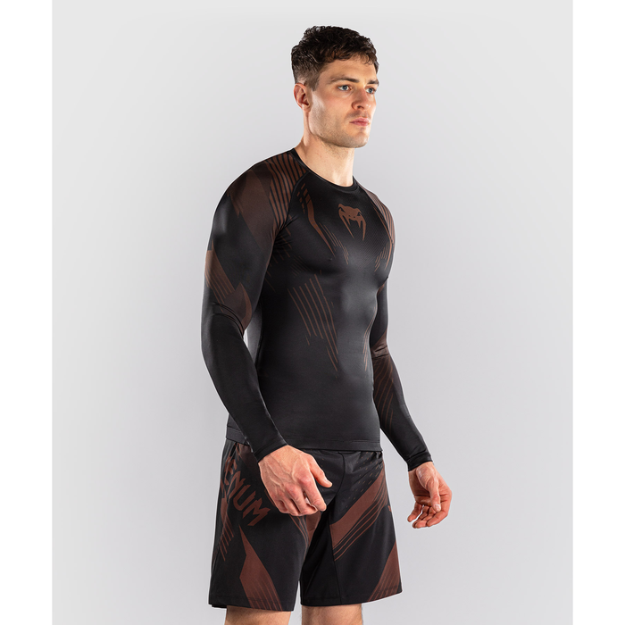 Venum NO-GI 6.0 Long Sleeve Rashguard Black/Brown
