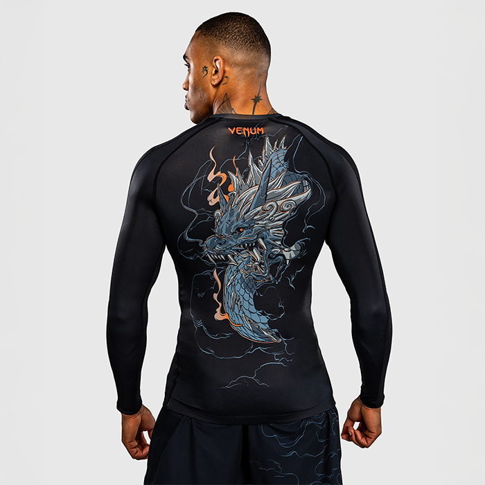 Venum Thunder Dragon Langermet Rashguard Svart Grå Kobber
