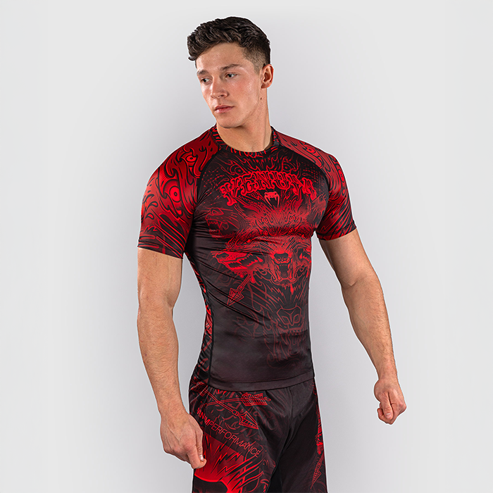 Venum Wolf Atak Rashguard Kortermet Svart R&oslash;d