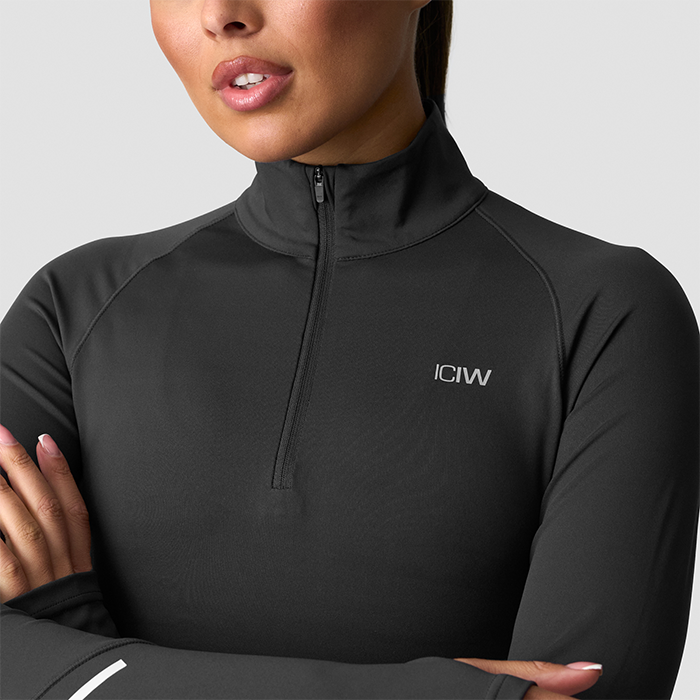 Everyday Langermet 1/4 Zip Genser M&oslash;rk Gr&aring;