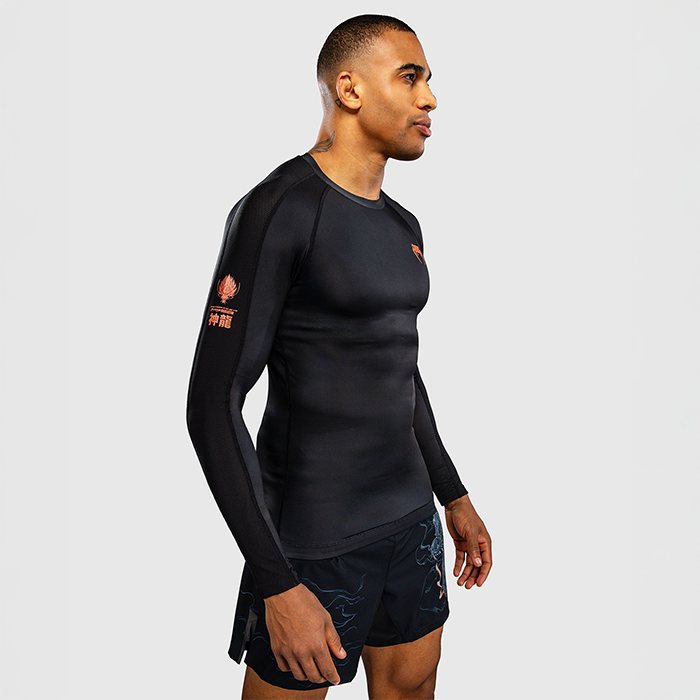 Venum Thunder Dragon Langermet Rashguard Svart Gr&aring; Kobber