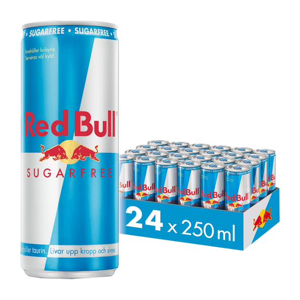 24 x Red Bull Energidryck, 250 ml, Sockerfri
