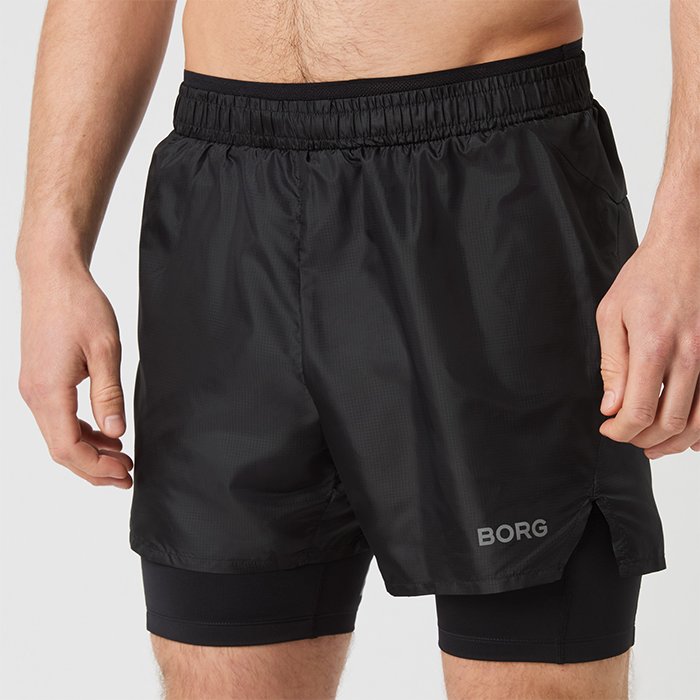 2 i 1 Shorts Svart