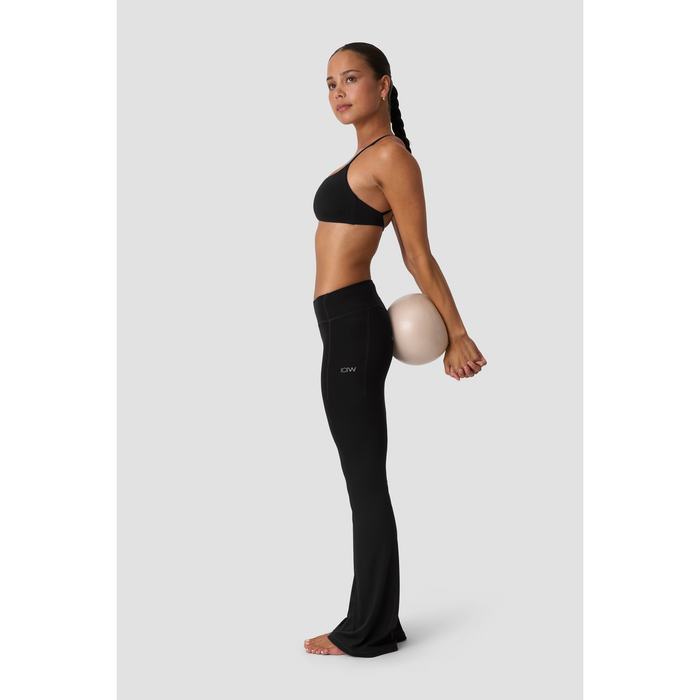 Luxe Utsvingte Tights Mid Rise Svart