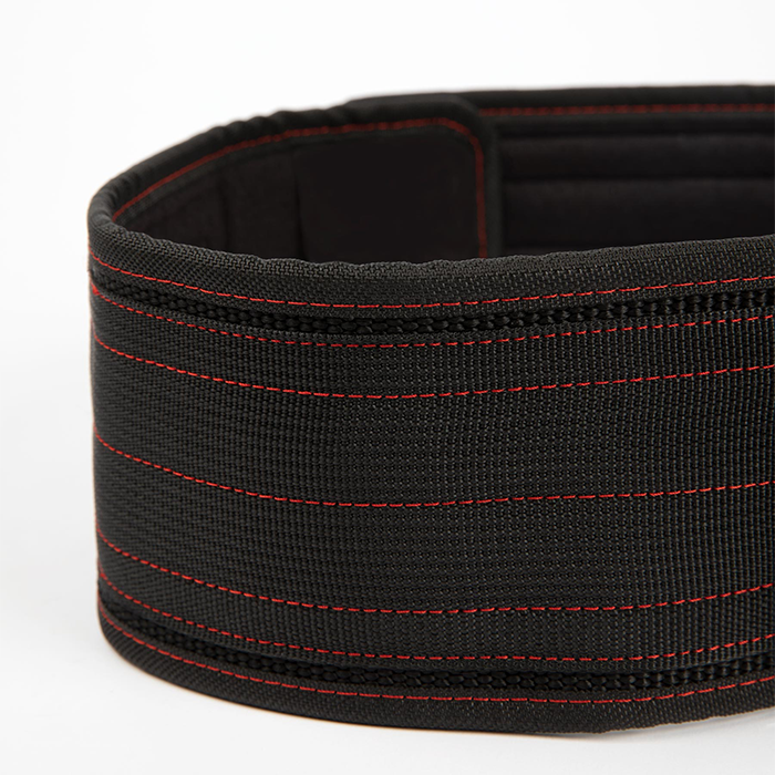 4 Inch L&oslash;ftebelte Nylon Svart/R&oslash;d