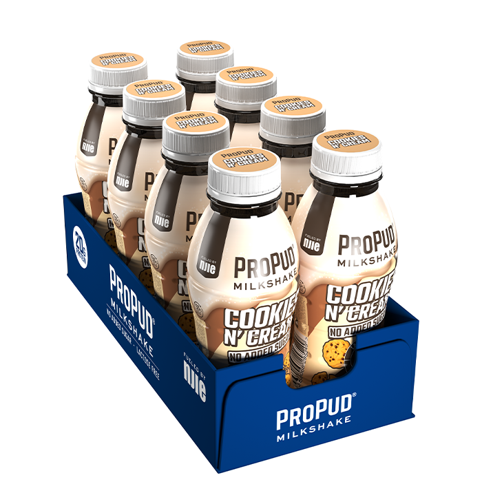 8 x ProPud Protein Milkshake, 330 ml, Cookies and Cream