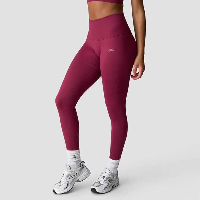 Ribbed Define Seamless Pocket Tights, Magenta Rose