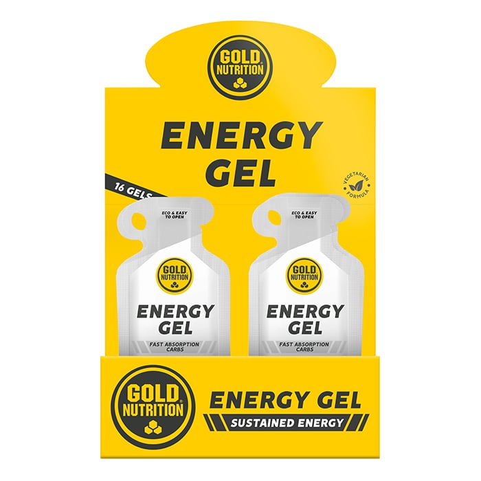 Gold Nutrition Boks Med Energigeler Jordbær & Lime 40g 16 Enheter