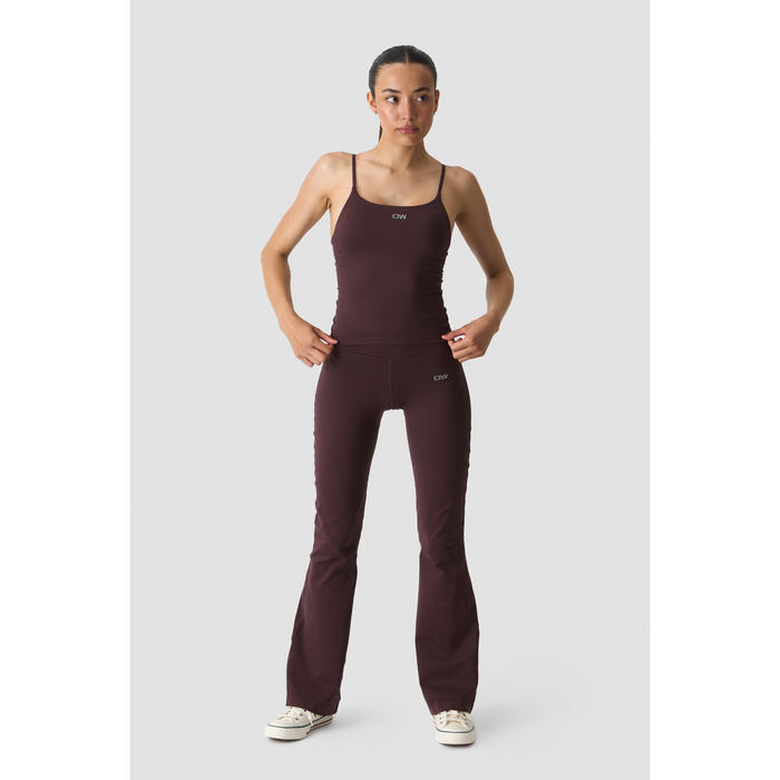 Smooth Seamless 2-i-1 Singlet med Tynne Stropper Brun