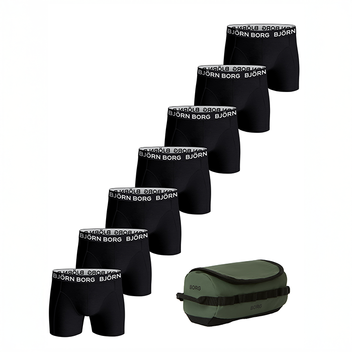 Cotton Stretch Boxer + Vaskepose 7-pk Multipack 3