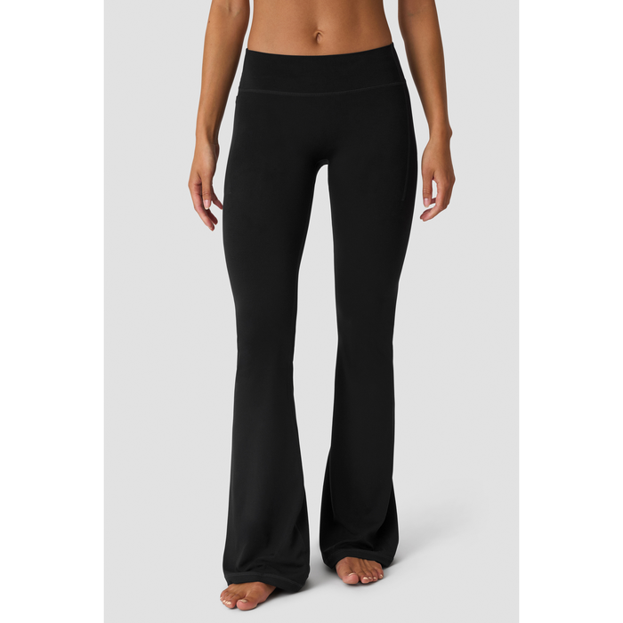 Luxe Utsvingte Tights Mid Rise Svart