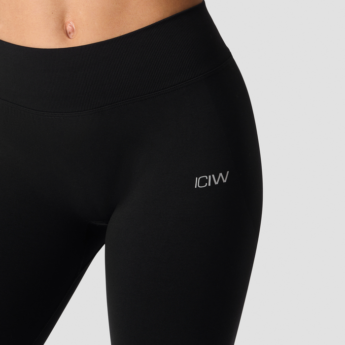 Smooth Seamless Tights Middels H&oslash;y Midje V form Svart