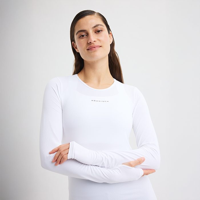 Jacquard Langermet Hvit