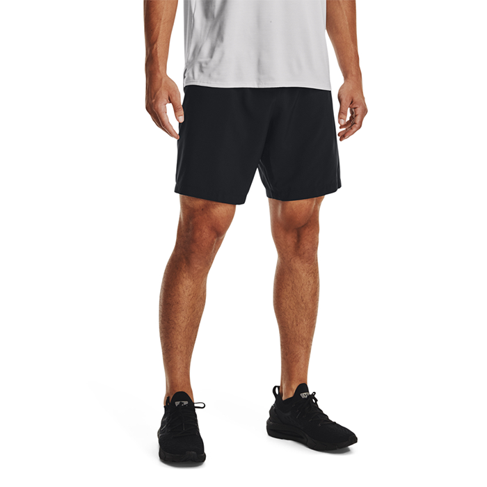 UA Woven Graphic Shorts, Black/White