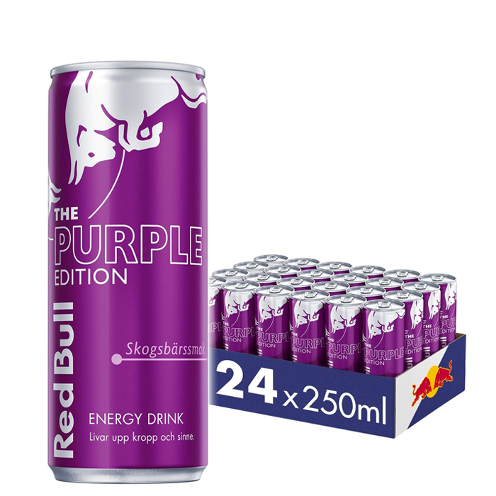 24 x Red Bull Energidryck, 250 ml, Purple Edition Skogsbär