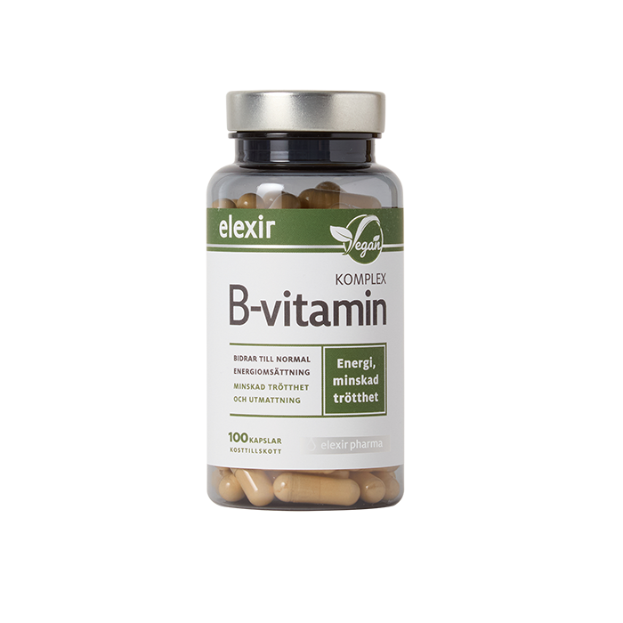 Elexir Pharma B-Vitamin Kompleks Vegansk 100 kapsler