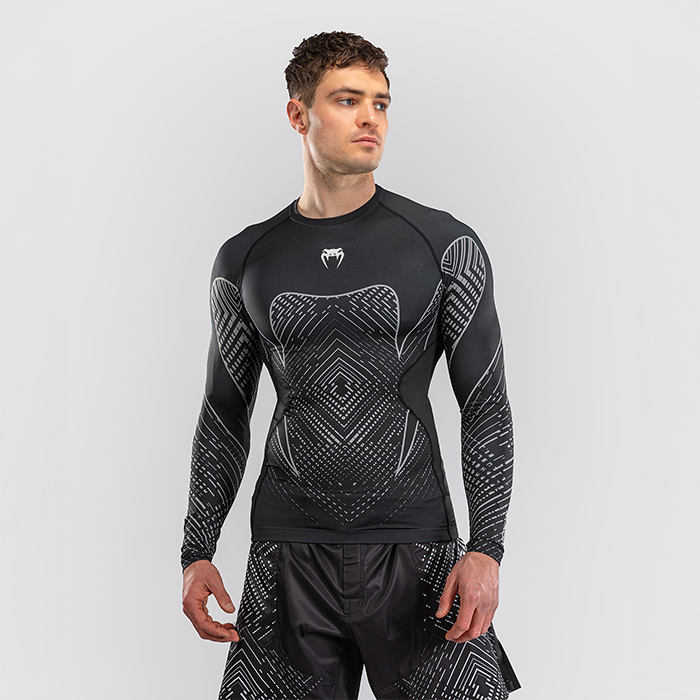 Venum Midnight Fury Langermet Rashguard Svart Grå Sølv