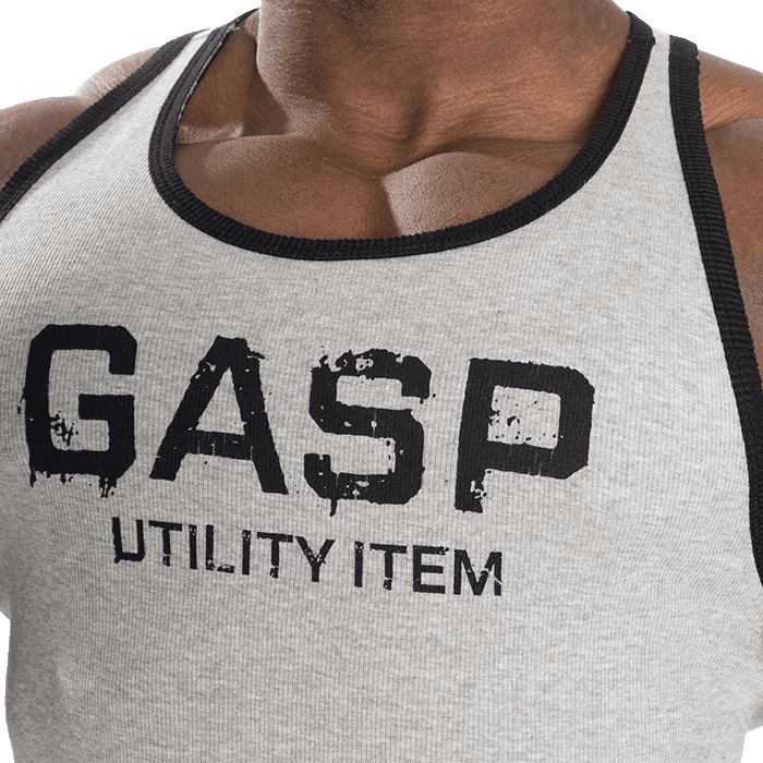 Ribbed T-back, Grey Melange