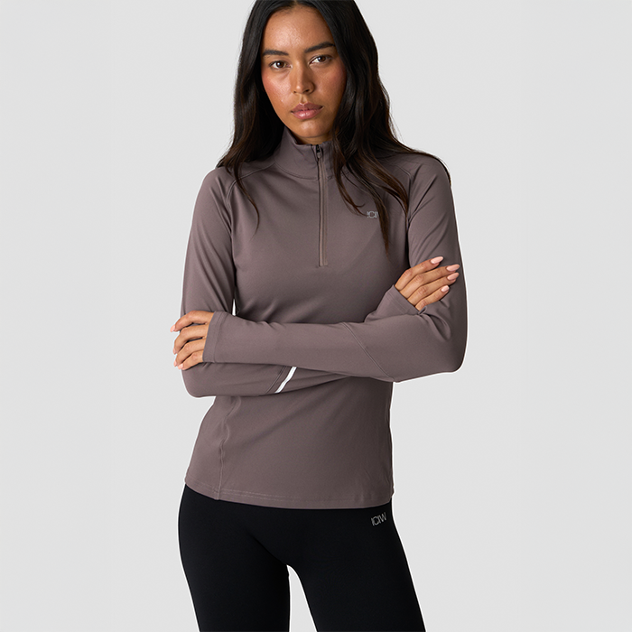 Everyday Langermet Stripet 1/4 Zip Brun