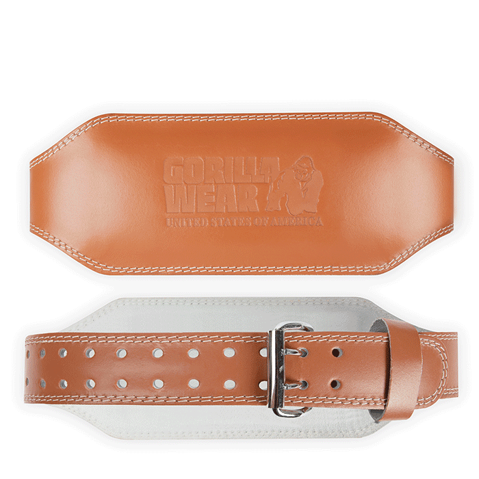 6 Inch Padded Leather Belt, Brown