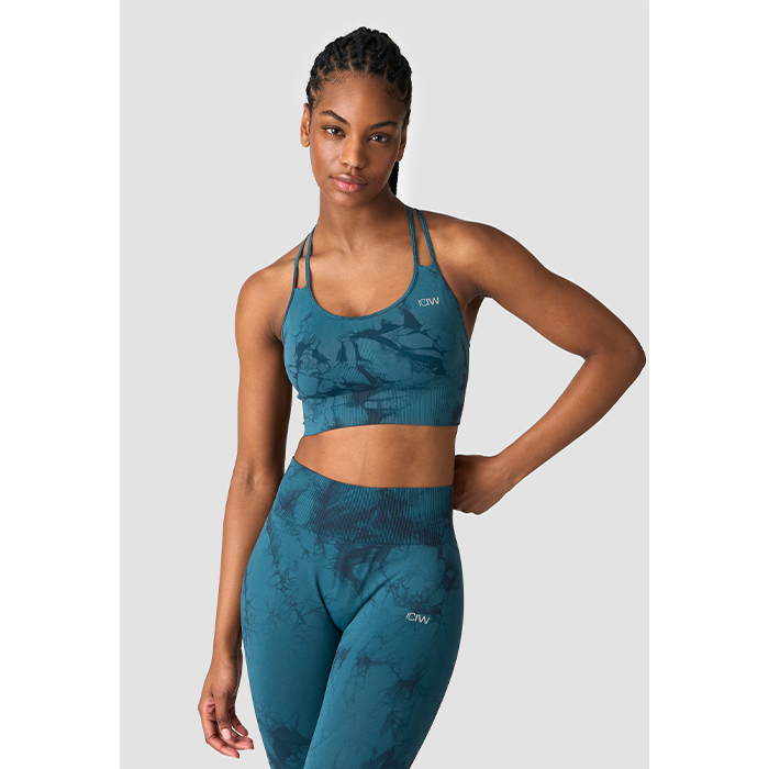 Define Seamless Tie Dye Sport-BH Blågrønn
