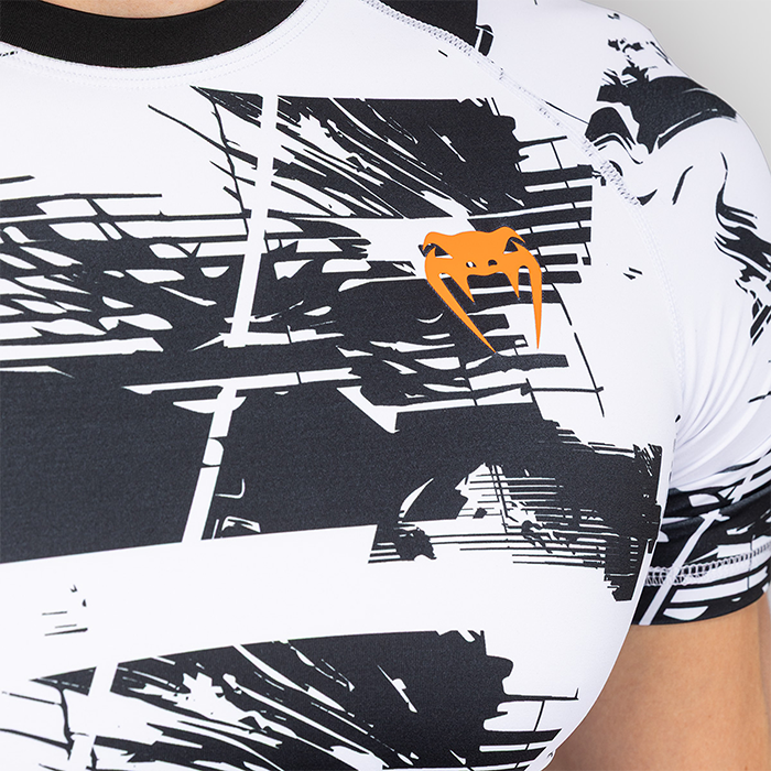 UFC Zenith by Venum Fight Week Rashguard Kort erme Svart Hvit Oransje