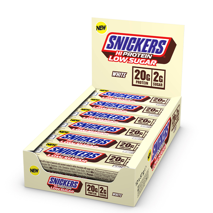Bilde av 12 X Snickers High Protein Bar Low Sugar, 57 G, White Chocolate