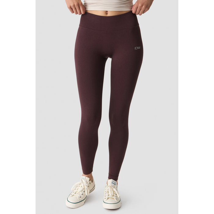 Smooth Seamless V-formede Tights Mid Rise Brun