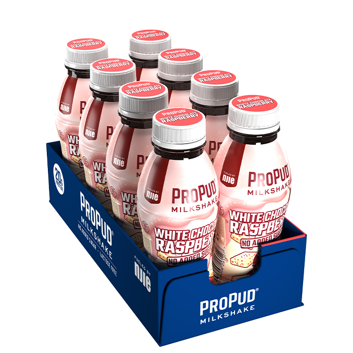 Bilde av 8 X Propud Protein Milkshake, 330 Ml, White Chocolate Raspberry
