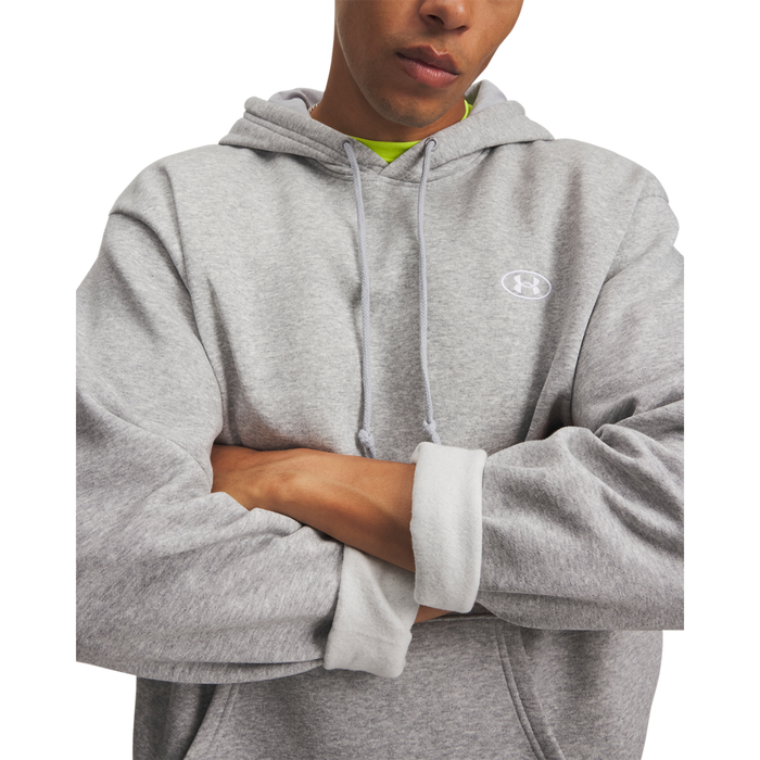 UA Rival Flc Hoodie Black Medium Heather Grey