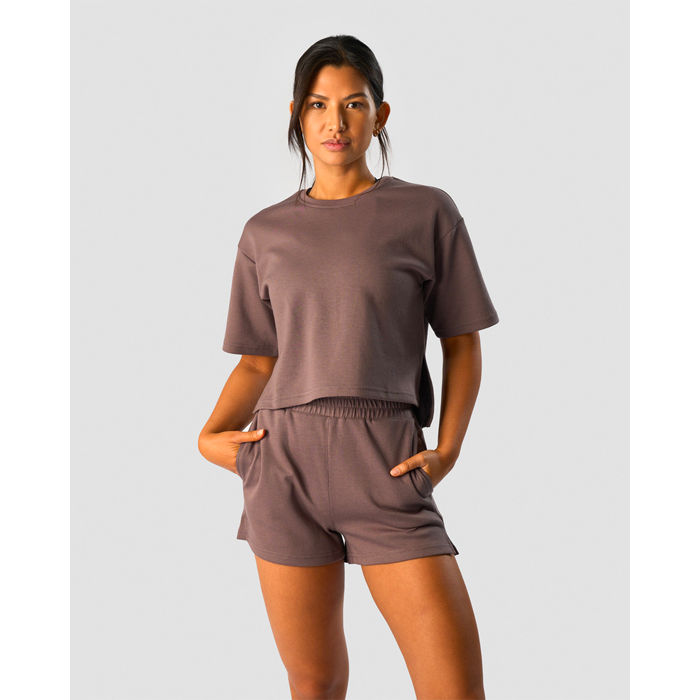 Bilde av Revive Heavy Cropped T-shirt Wmn, Dusty Brown