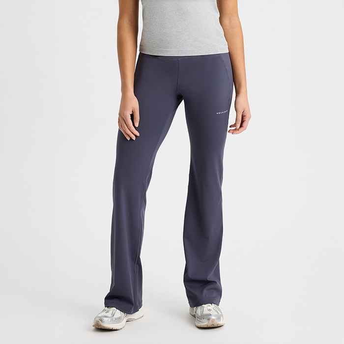 Flattering High Waist Pants, Dark Grey Plum
