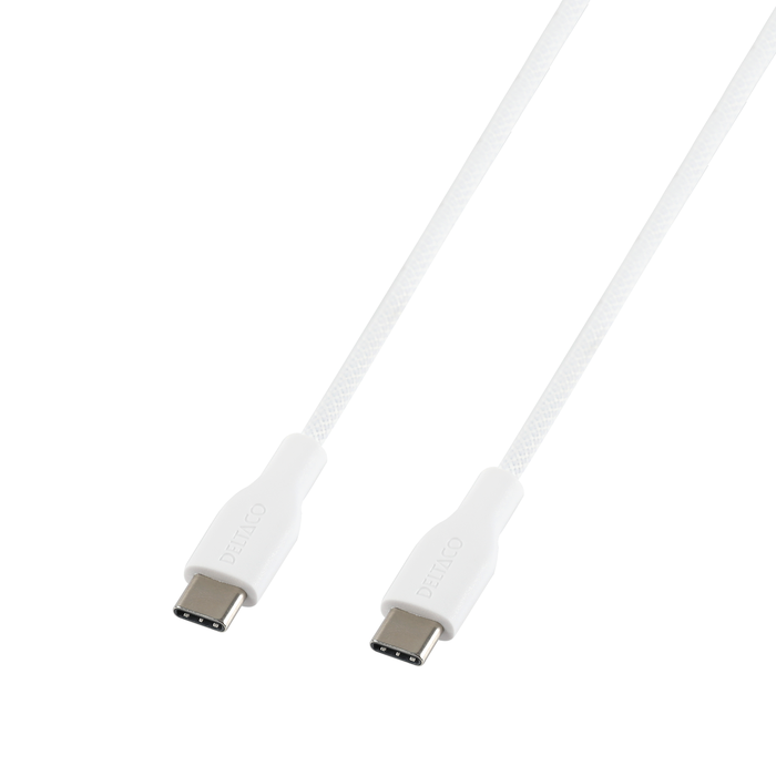 Deltaco USB-C till USB-C Flätad Laddningskabel