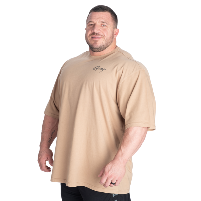 Washed T-skjorte Beige
